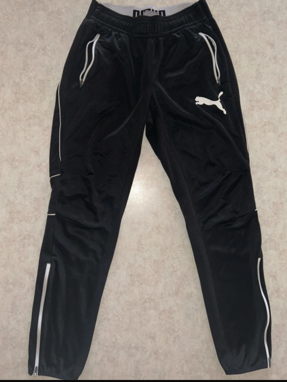 Puma Black Jogger Track Pants with White Logo